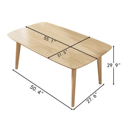 Dining Table, Seats 6, Rubber Wood Top, Solid Wood Legs, 55.1 Inch