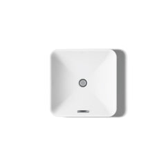 Vessel Bathroom Sink, Vox, Square, Vitreous China, White