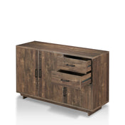 Sideboard Buffet, Manufactured Wood, 3 Doors, 2 Drawers, Reclaimed Oak