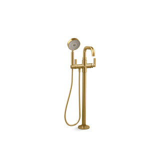 Floor-Mount Bath Filler Trim, Castia by Studio McGee, Handshower, Moderne Brass