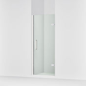 Frameless Pivot Shower Door, Composed, 3/8-In Clear Glass, Bright Polished Silver