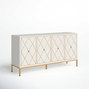 Sideboard, 4-Door, 2-Drawer, Engineered Wood, Diamond Paneled Doors