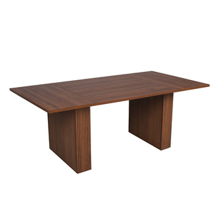 Dining Table, Double Pedestal, Manufactured Wood, Seats 8, Walnut
