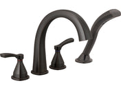 Roman Tub Faucet Trim, Stryke, Deck Mount, Lever Handles, Handheld, Venetian Bronze