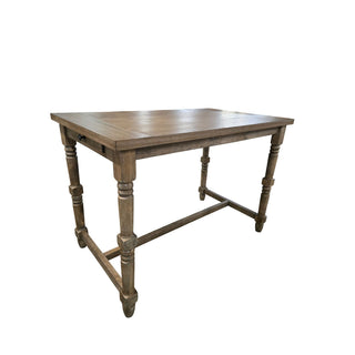 Bar Table, Manufactured Wood Top, Solid Rubberwood Four Legs, Vintage Walnut