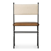 Upholstered Side Chair, Metal Frame, Black Legs, Curved Back