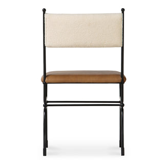Upholstered Side Chair, Metal Frame, Black Legs, Curved Back