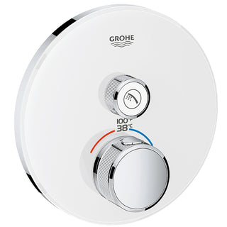Shower Thermostatic Valve Trim Kit, Grohtherm SmartControl, Metal, Moon White