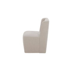 Rolling Dining Chair, 1 Chair, Polyester Upholstery, Warm Sand, Metal Wheels