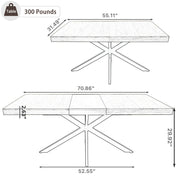 Extendable Dining Table, Seats 4 to 8, Brown Wood Top, Black Metal Pedestal Base