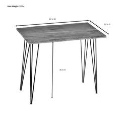Counter Height Dining Table, Solid Wood Live Edge Top, Natural, Black Iron Legs