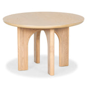 Round Dining Table, Rubberwood with Oak Veneer, Pedestal Base, 47 Inch, Oak