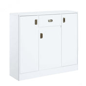 Sideboard, Synthetic Wood, 3 Doors and 1 Drawer, High Gloss White