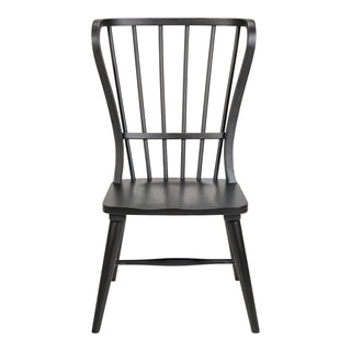 Side Chairs, Set of 2, Solid and Engineered Wood, Black