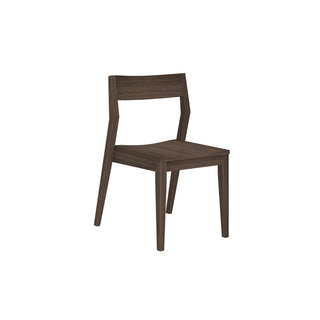 Side Chair, Solid Rubberwood, Walnut, Low Back, Solid Wood Legs