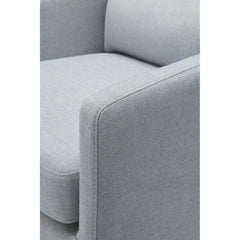 Upholstered Armchair, Solid Wood Legs, Brown and Blue