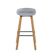 Bar Stools, Set of 4, Iron Frame, Plastic Seat, Dark Gray and Brown