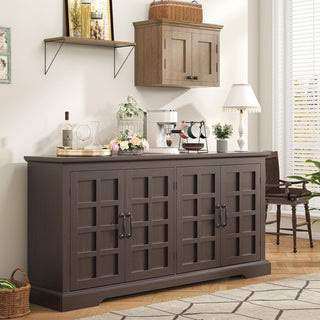 Storage Cabinet with Shelves, Manufactured Wood, Dark Brown