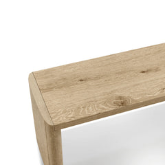 Dining Bench, Solid Rubberwood Frame, 50.5 In. Wide, Natural Oak Finish