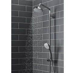 Complete Shower System, Croma, Thermostatic, Dual Shower Head, Wall Mount, Chrome