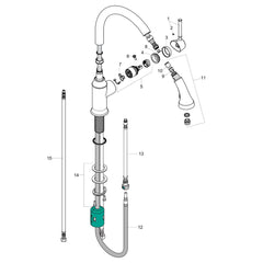 Kitchen Faucet, Talis C, Single Handle, High Arc, Pull Out Spray, Steel Optic