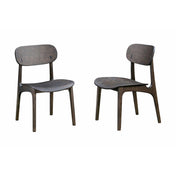 Dining Side Chairs, Set of 2, Rubberwood, Carbonite Finish