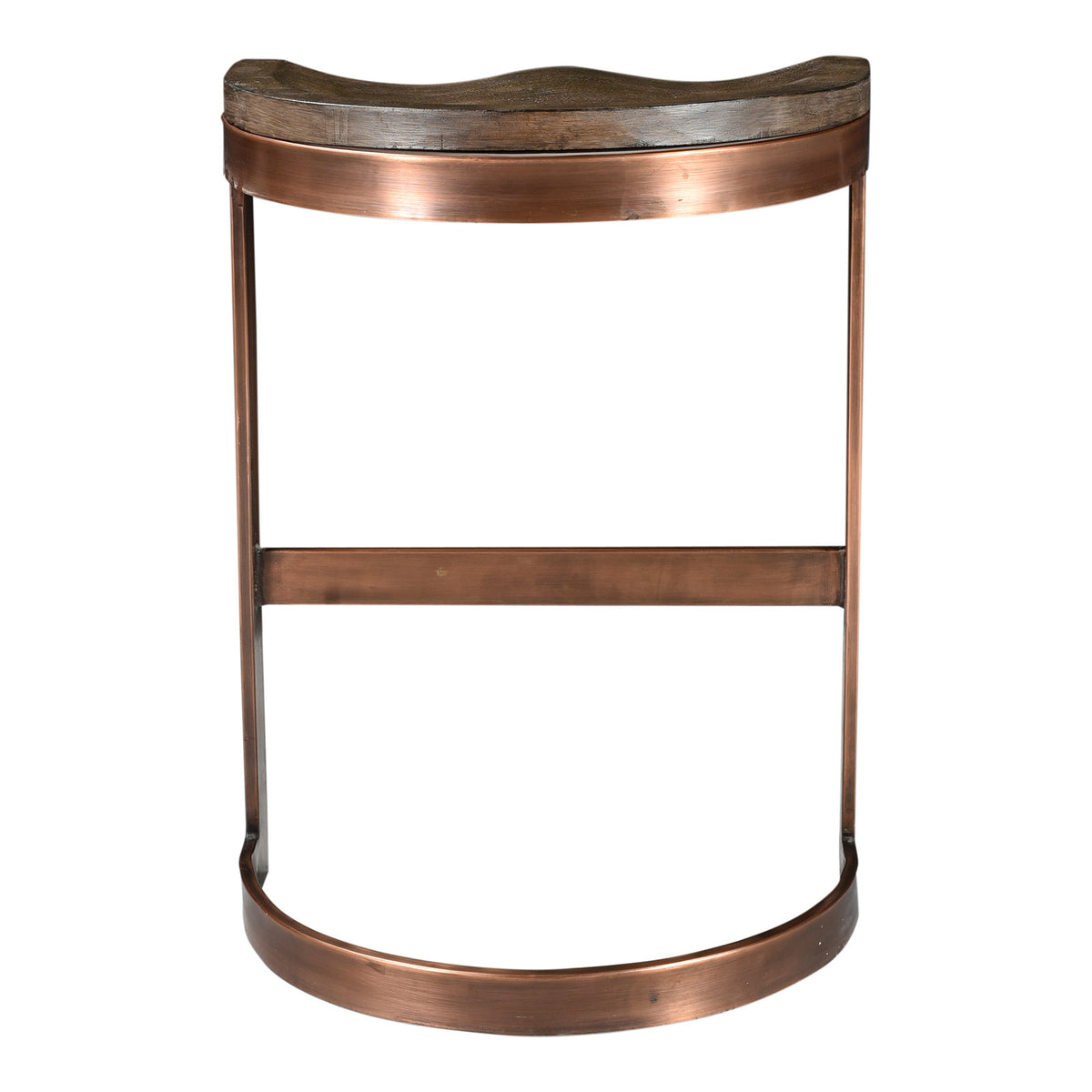 Counter Stool, 26 in Seat Height, Mango Wood and Iron, Dark Brown
