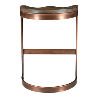 Counter Stool, 26 in Seat Height, Mango Wood and Iron, Dark Brown