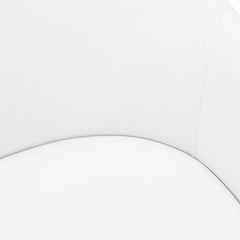 Armchairs, Set of 2, White Faux Leather, Chrome Metal Legs
