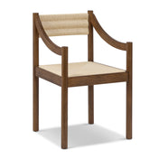 Armchair, Solid Wood Frame, Woven Cord Seat and Back, Brown