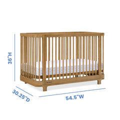 Convertible Crib, Nest, 4-in-1, Solid Pine Wood, Brown