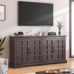 Storage Cabinet with Shelves, Manufactured Wood, Dark Brown