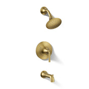 Bath and Shower Trim Set, Tone, Rite-Temp, 1.75 GPM, Vibrant Brushed Moderne Brass
