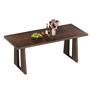 Dining Table, Rectangular, Seats 8, Manufactured Wood, Walnut
