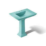 Pedestal Bathroom Sink, Memoirs Stately, Rectangular, Fireclay, 150th Spring Green