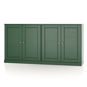 Sideboard, Set of 2 Cabinets, Solid Pine Wood, Green