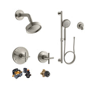 Complete Shower System, Purist, Handheld Shower with Slide Bar, Brushed Nickel