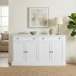 Sideboard, Manufactured Wood, 2 Drawers, 4 Doors, White