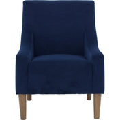Slope Arm Side Chair, Ink Polyester, Walnut Solid Wood Legs