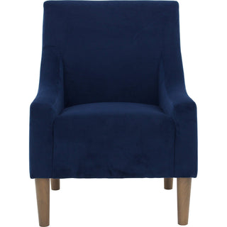 Slope Arm Side Chair, Ink Polyester, Walnut Solid Wood Legs