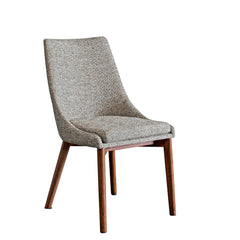 Side Chairs, Set of 2, Polyester Blend Upholstery, Walnut Finish Solid Wood Legs