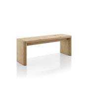 Dining Bench, Solid Rubberwood Frame, 50.5 In. Wide, Natural Oak Finish