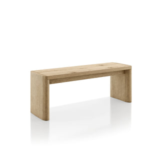 Dining Bench, Solid Rubberwood Frame, 50.5 In. Wide, Natural Oak Finish