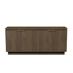 Sideboard Cabinet, 4 Doors, Manufactured Wood, 70 Inch W, Wood Grain Finish