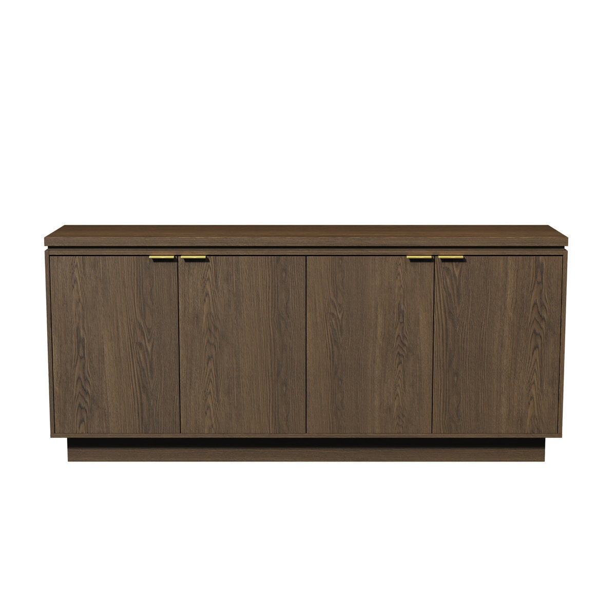 Sideboard Cabinet, 4 Doors, Manufactured Wood, 70 Inch W, Wood Grain Finish
