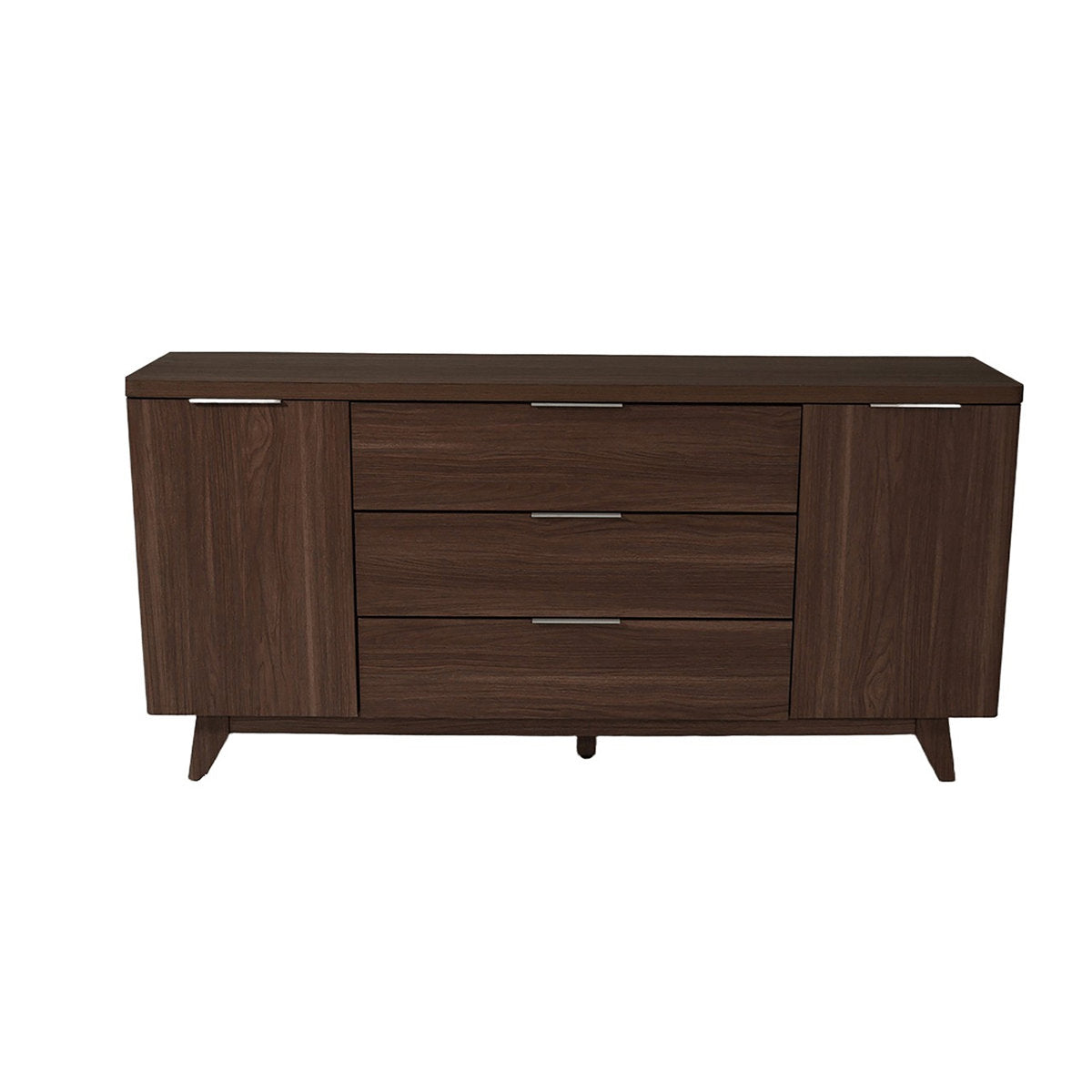 Sideboard with 2 Doors and 3 Drawers, Manufactured Wood, Walnut