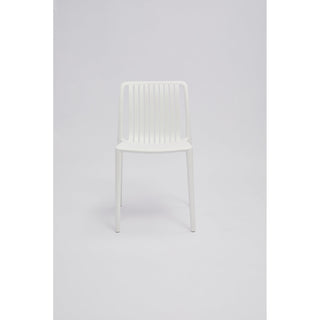 Side Chairs, Set of 4, White Plastic, Stackable