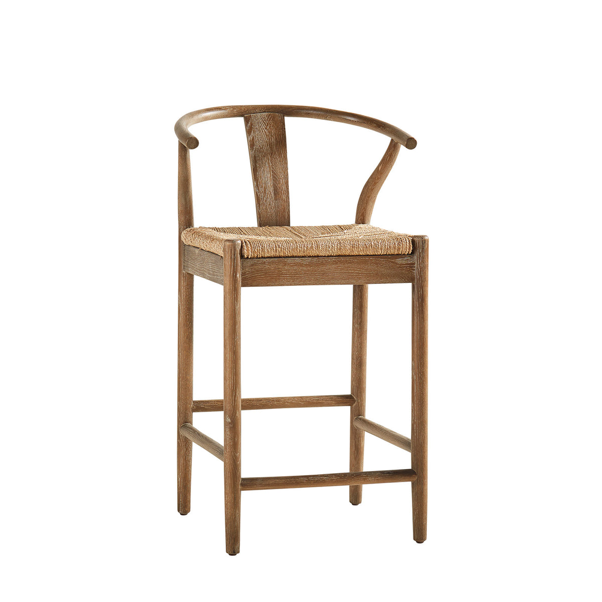Stool, Solid Oak, Hand Woven Seagrass Seat, Light Oak Finish