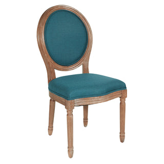 Side Chair, Rubberwood Frame, Klein Azure Polyester Blend Upholstery