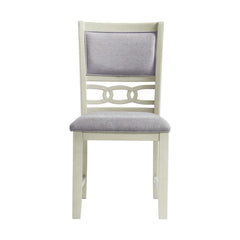 Side Chairs, Set of 2, Bisque Polyester Blend, Wood Frame